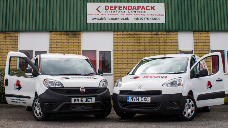 Picture of two leaflet distribution vans