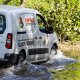 Leaflet Delivery Van in Water